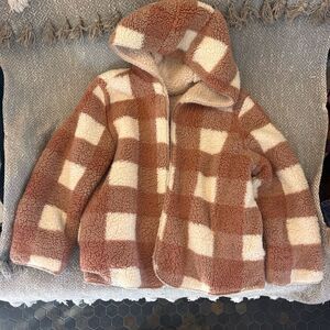 Urban Outfitters Teddy Jacket in Cream and Pink